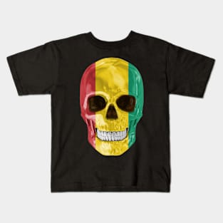 Guinea Flag Skull - Gift for Guinean With Roots From Guinea Kids T-Shirt